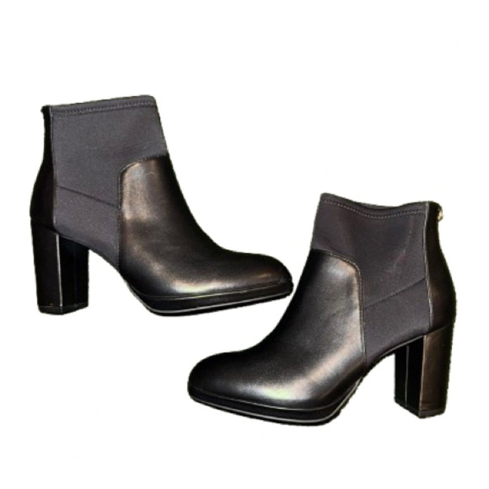 Adrienne Vittadini Rudd Heel Black Block Booties